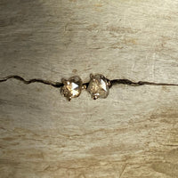 One-of-a-kind 14k Gold Rose Cut Salt and Pepper Diamond Earrings, April Birthstone Earrings, Bridesmaid Earrings