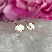 One-of-a-kind Polki Cut Diamond Slice Earrings, April Birthstone Earrings, Bridesmaid Earrings