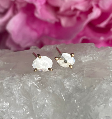 One-of-a-kind Polki Cut Diamond Slice Earrings, April Birthstone Earrings, Bridesmaid Earrings
