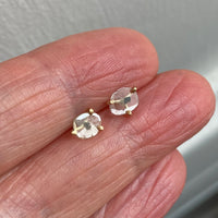 One-of-a-kind Polki Cut Diamond Slice Earrings, April Birthstone Earrings, Bridesmaid Earrings