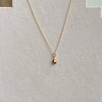 Cognac Brown Diamond Pendant Necklace, 18k Gold, April Birthstone
