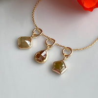Cognac Brown Diamond Pendant Necklace, 18k Gold, April Birthstone