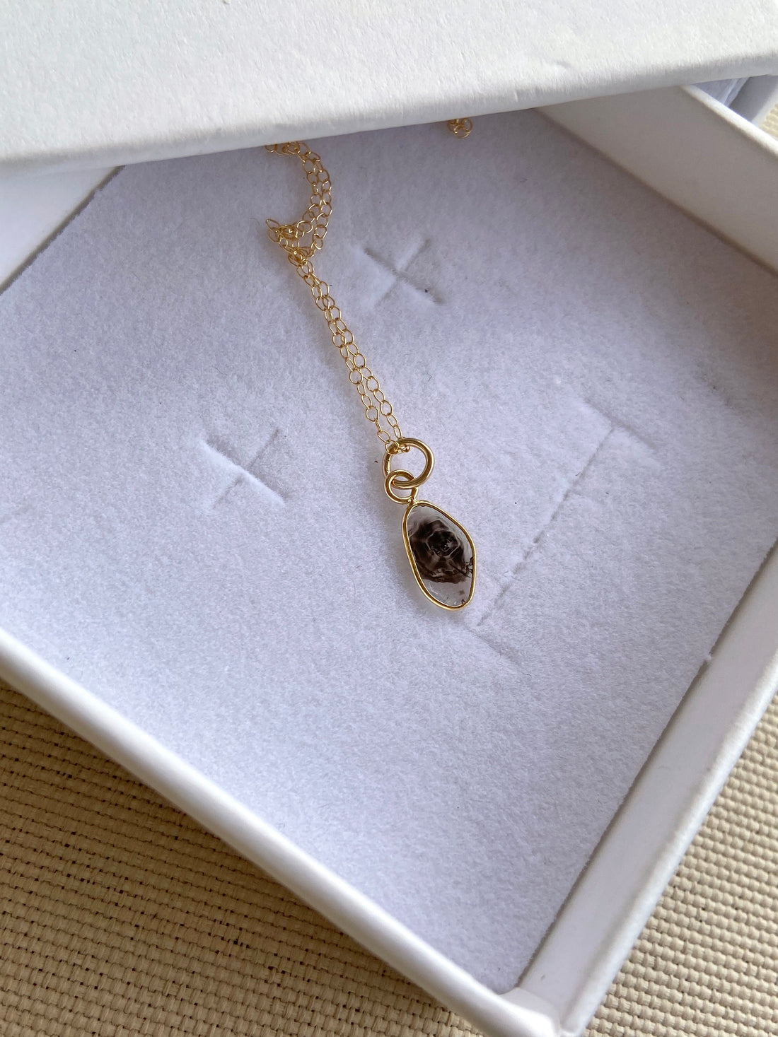 Salt and Pepper Diamond Slice Pendant Necklace, 18k Gold