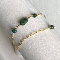 Emerald Chain Bracelet, May Birthstone Bracelet