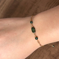 Emerald Chain Bracelet, May Birthstone Bracelet