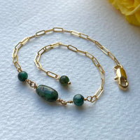 Emerald Chain Bracelet, May Birthstone Bracelet