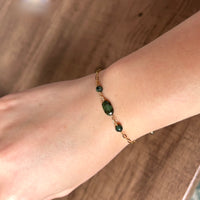 Emerald Chain Bracelet, May Birthstone Bracelet