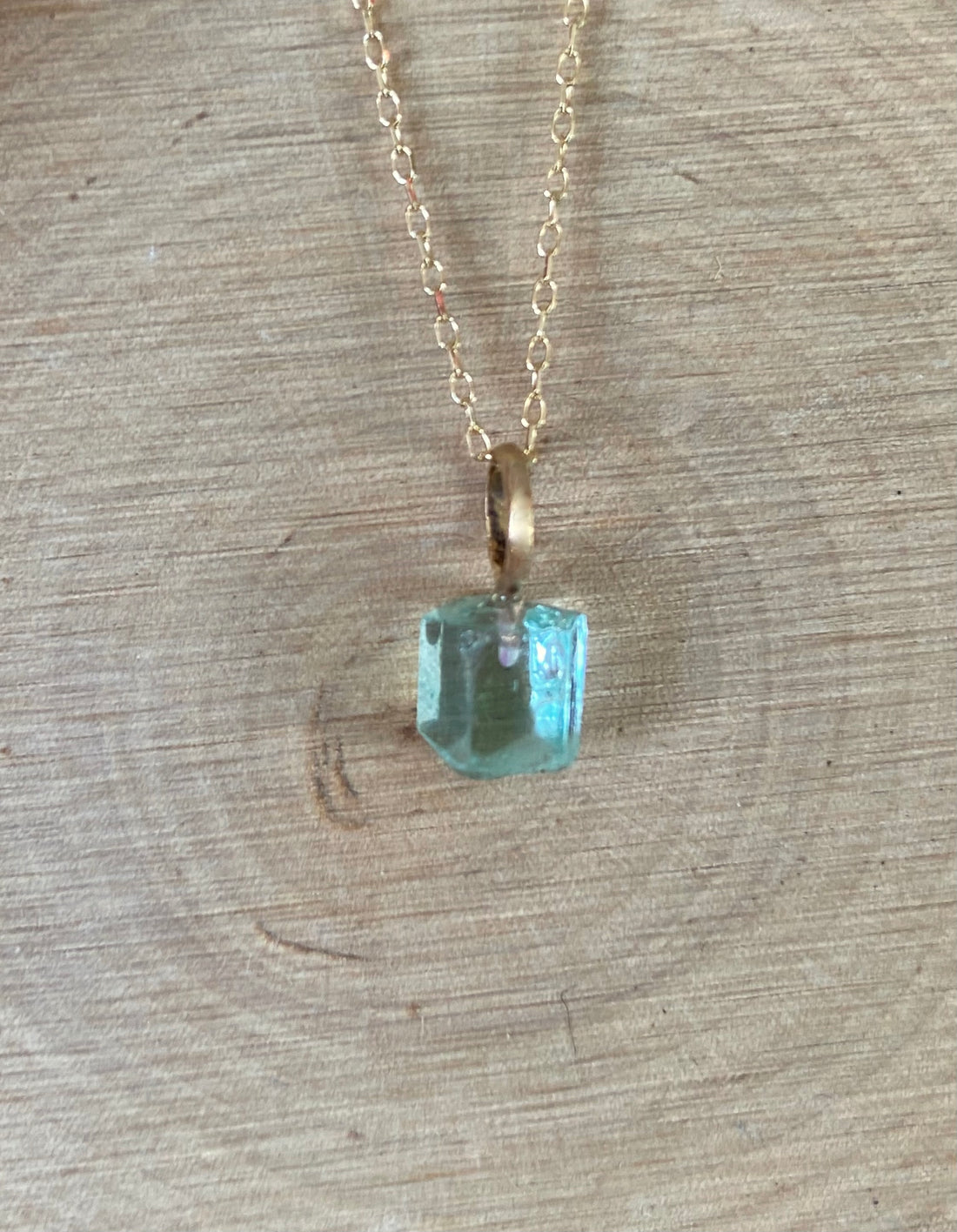 Zambian Emerald Pendant Necklace, May Birthstone Necklace