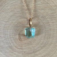 Zambian Emerald Pendant Necklace, May Birthstone Necklace