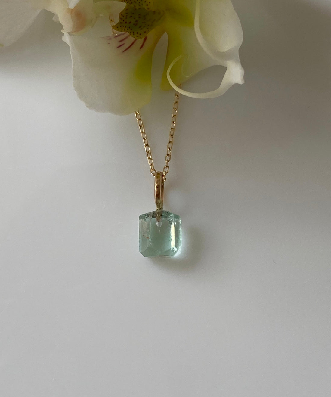 Zambian Emerald Pendant Necklace, May Birthstone Necklace