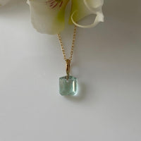 Zambian Emerald Pendant Necklace, May Birthstone Necklace