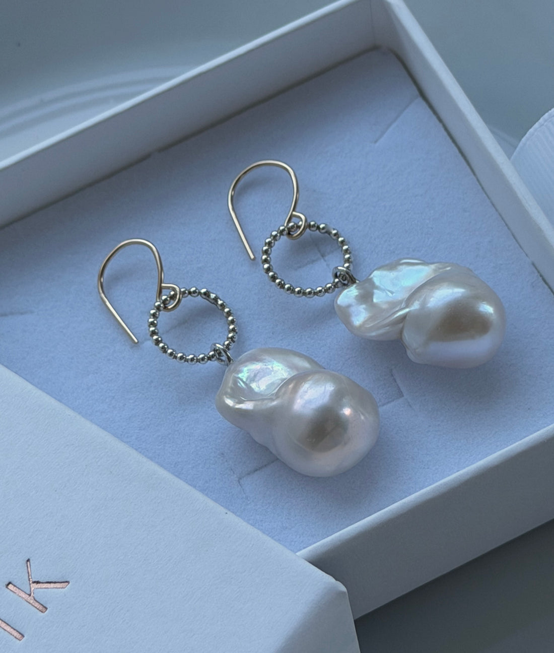 Large Baroque Pearl Earrings, June Birthstone