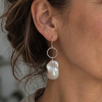 Large Baroque Pearl Earrings, June Birthstone