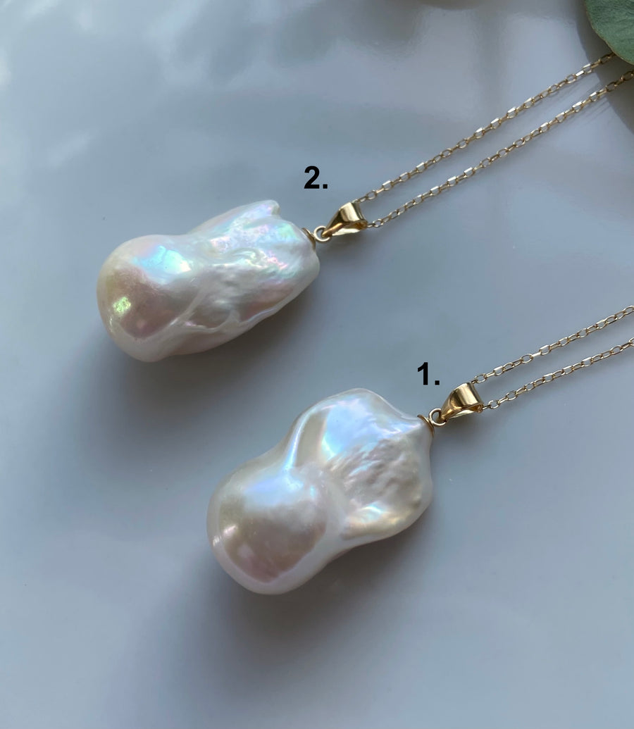 Large Flameball Baroque Pearl Pendant, June Birthstone