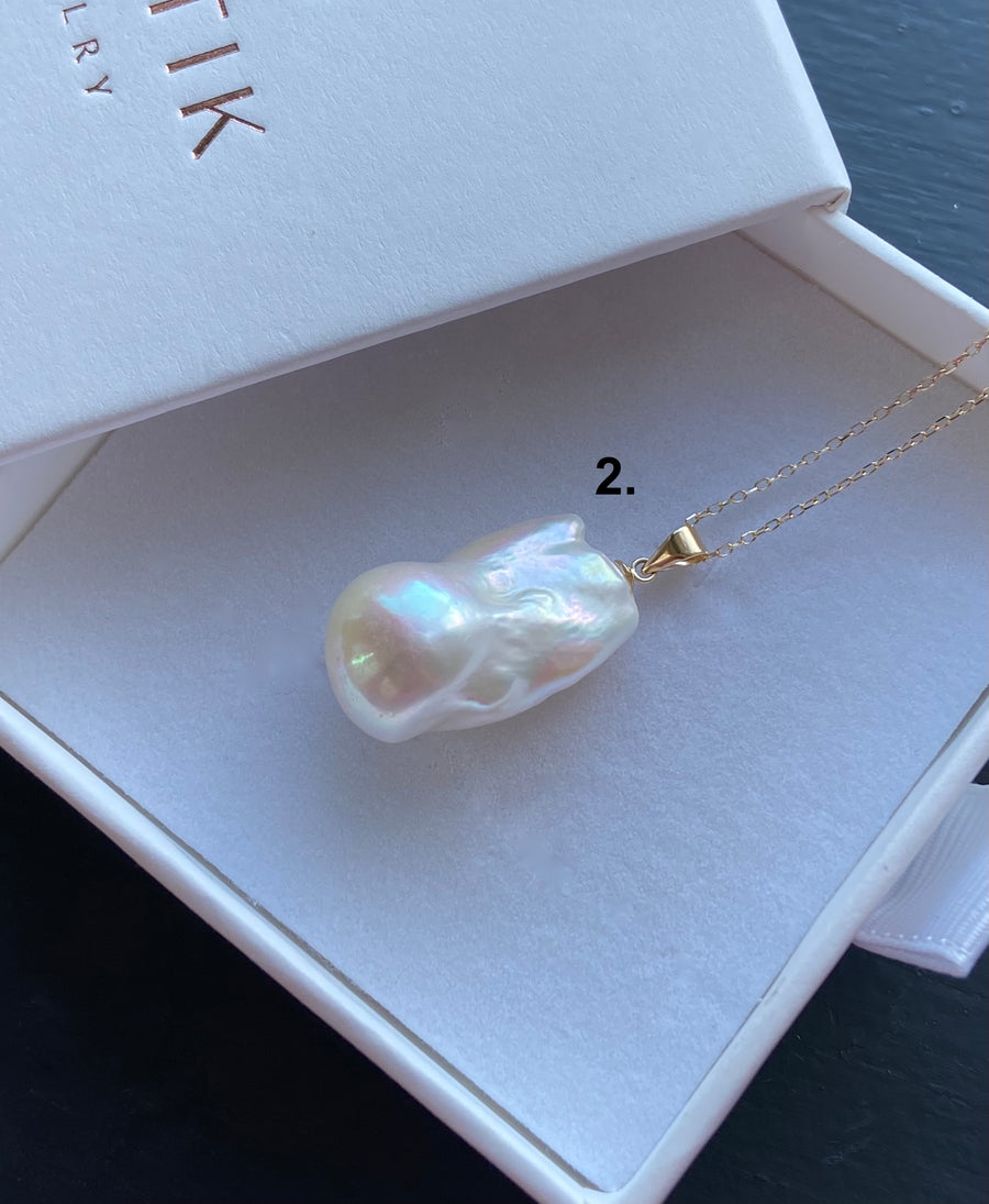 Large Flameball Baroque Pearl Pendant, June Birthstone