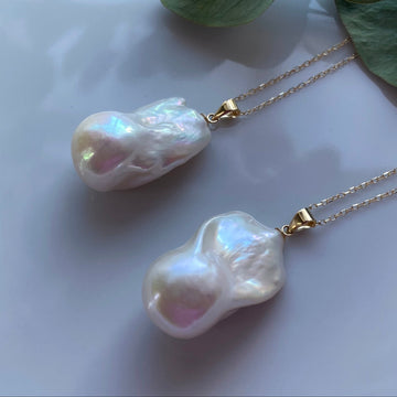 Large Flameball Baroque Pearl Pendant, June Birthstone