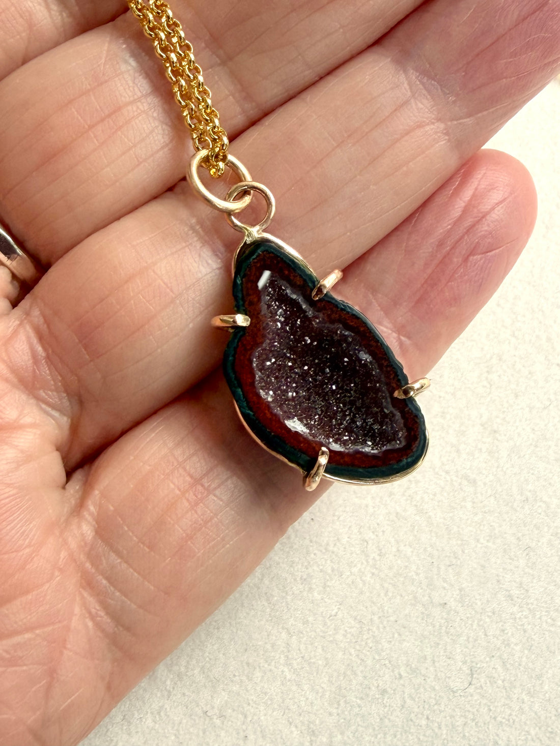 Natural Mexican Tabasco Geode Pendant Necklace