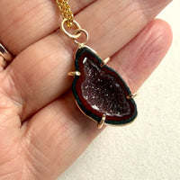 Natural Mexican Tabasco Geode Pendant Necklace