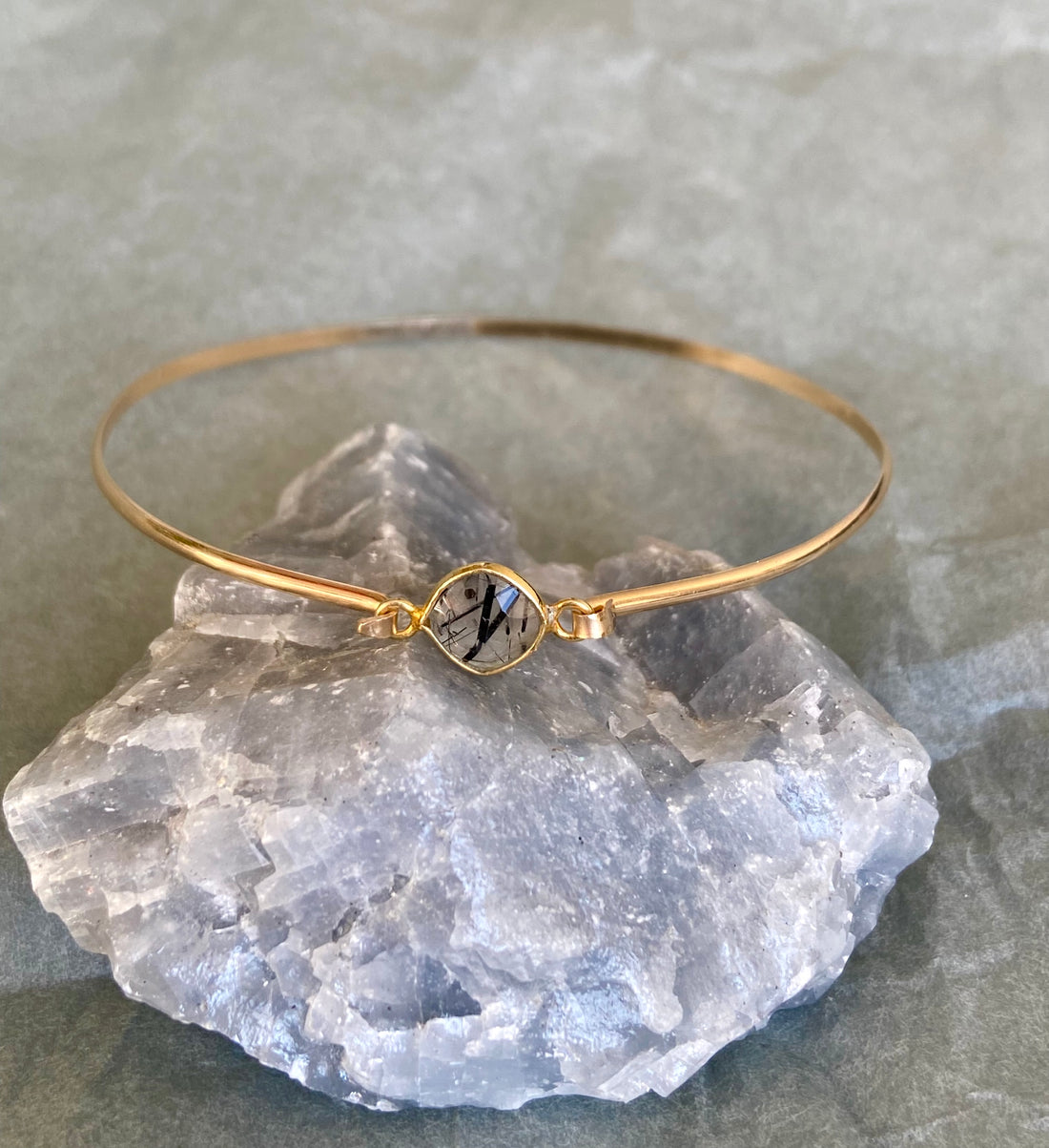 Tourmalinated Quartz Bangle Bracelet