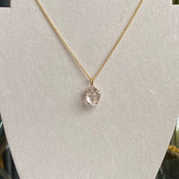 Natural Herkimer Diamond Pendant Necklace, April Birthstone