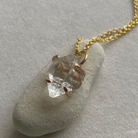 Natural Herkimer Diamond Pendant Necklace, April Birthstone