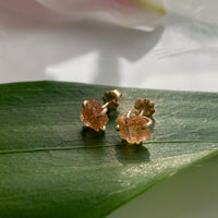 Raw Brazilian Imperial Topaz Stud Earrings, November Birthstone Earrings