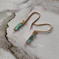 Indicolite Teal Blue Green Tourmaline Earrings, October Birthstone Earrings