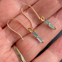 Indicolite Teal Blue Green Tourmaline Earrings, October Birthstone Earrings