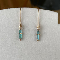 Indicolite Teal Blue Green Tourmaline Earrings, October Birthstone Earrings