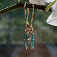 Indicolite Teal Blue Green Tourmaline Earrings, October Birthstone Earrings