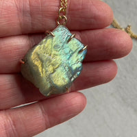 Raw Labradorite Pendant Necklace