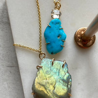 Raw Labradorite Pendant Necklace