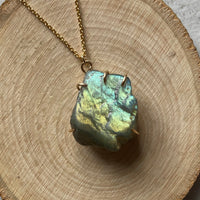 Raw Labradorite Pendant Necklace