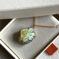 Raw Labradorite Pendant Necklace