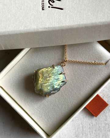 Raw Labradorite Pendant Necklace