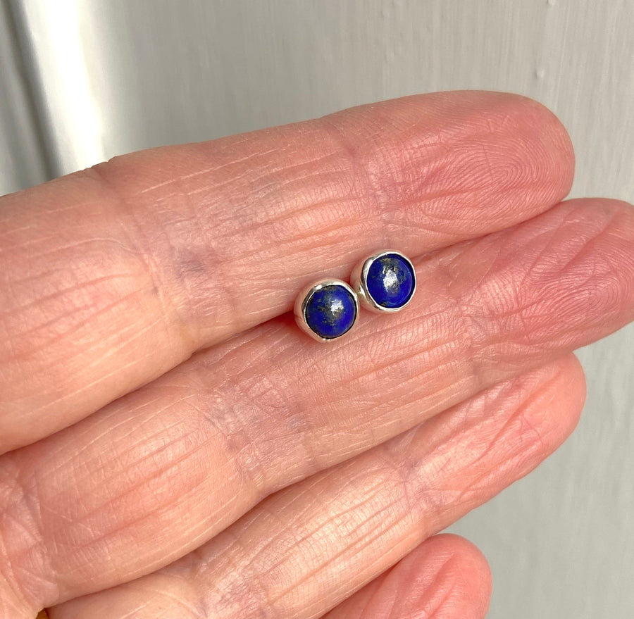 Small Lapis Lazuli Stud Earrings