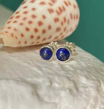 Small Lapis Lazuli Stud Earrings