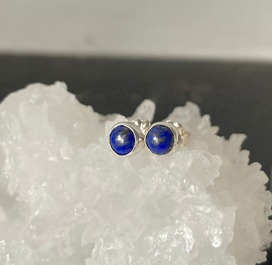 Small Lapis Lazuli Stud Earrings