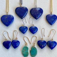 Lapis Lazuli Heart Earrings, September Birthstone
