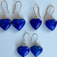 Lapis Lazuli Heart Earrings, September Birthstone