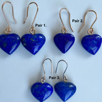 Lapis Lazuli Heart Earrings, September Birthstone