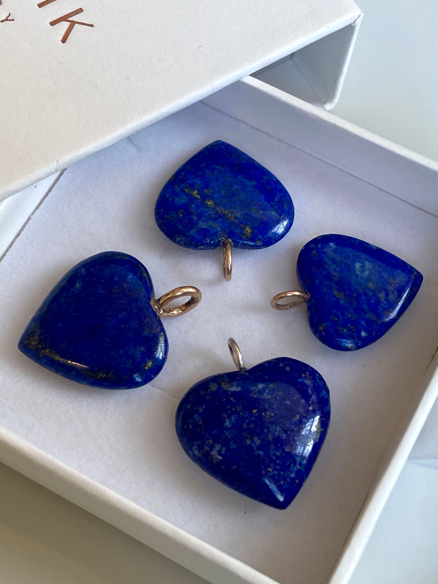 Lapis Lazuli Heart Pendant Necklace, September Birthstone