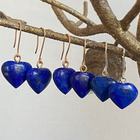Lapis Lazuli Heart Earrings, September Birthstone