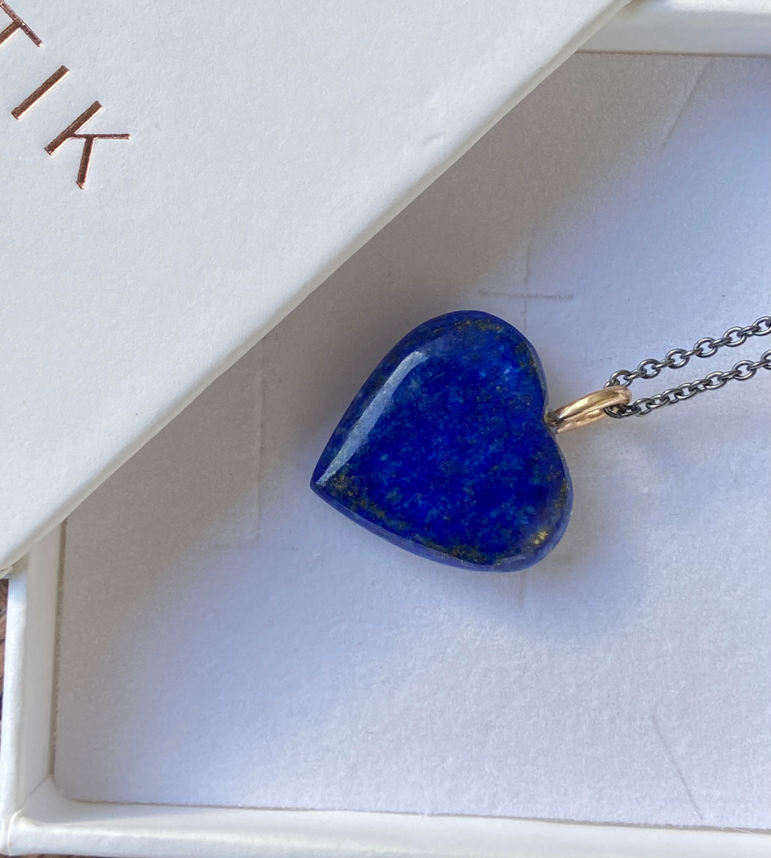 Natural Lapis Lazuli Heart Pendant Necklace, December Birthstone Necklace