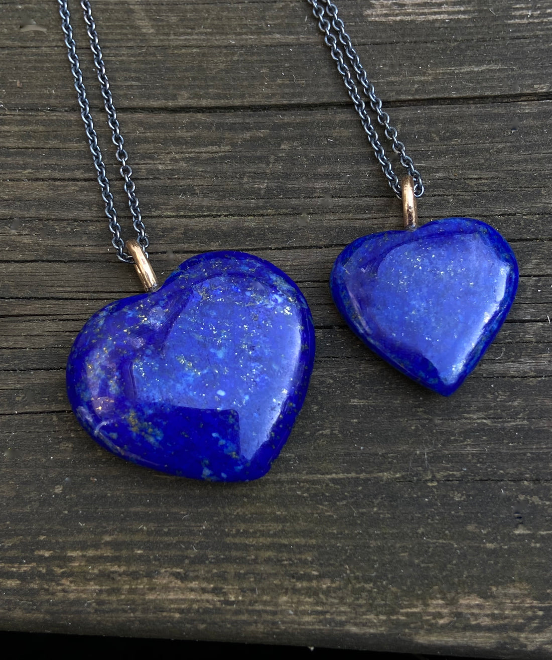 Natural Lapis Lazuli Heart Pendant Necklace, December Birthstone Necklace