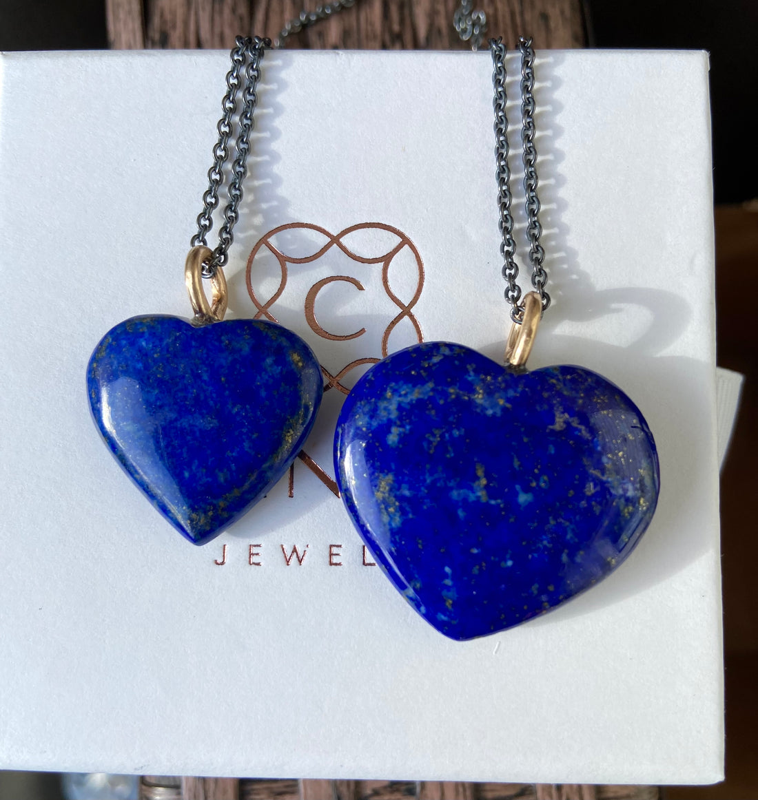 Natural Lapis Lazuli Heart Pendant Necklace, December Birthstone Necklace