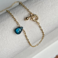 London Blue Topaz Chain Bracelet, November Birthstone Bracelet