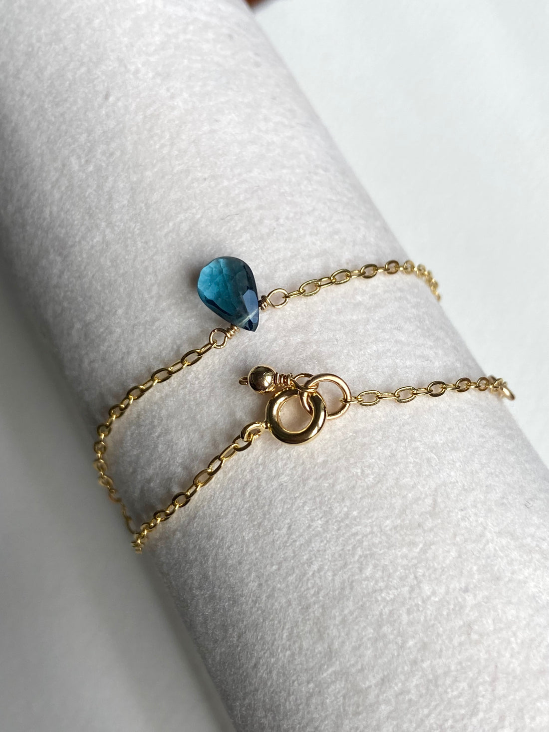 London Blue Topaz Chain Bracelet, November Birthstone Bracelet