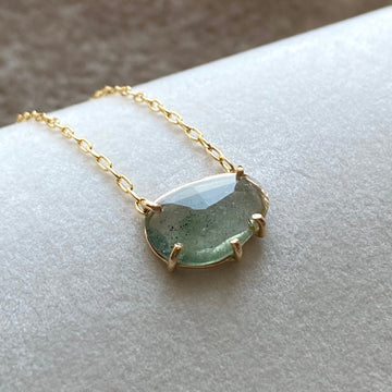Moss Aquamarine Necklace, March Birthstone Gift