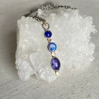 Tanzanite, Australian Boulder Opal and Lapis Lazuli Pendant Necklace, December September October Birthstone Necklace